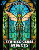 Stained Glass Insects 30 Pages Printable Coloring Book