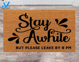 Stay Awhile Monogram Rug Closing Gift Funny House Warming Gift Wedding Gift New Home Decoration