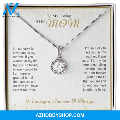 Stepmom - Forever Grateful - Eternal Hope Silver Necklace