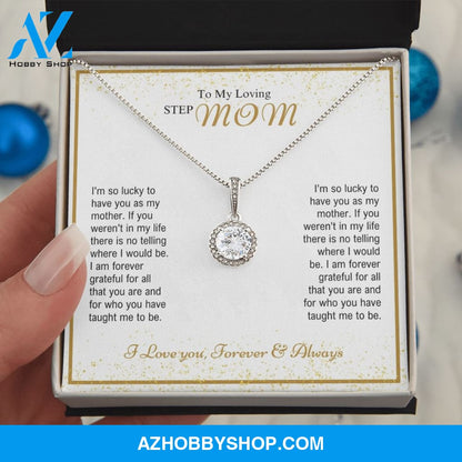 Stepmom - Forever Grateful - Eternal Hope Silver Necklace