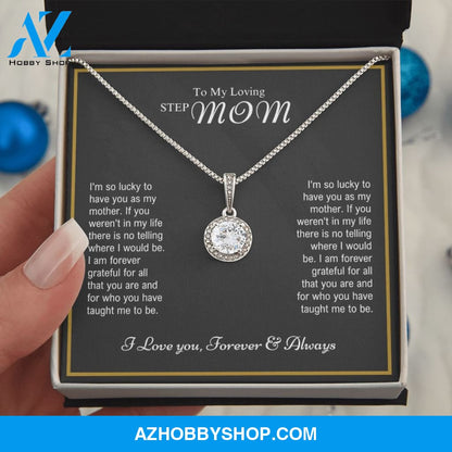 Stepmom - Forever Grateful - Eternal Hope Silver Necklace