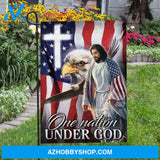 Strong bird, The cross, One nation under God- Jesus Flag