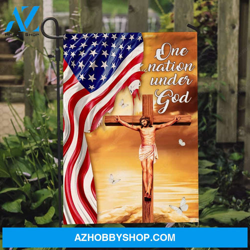 Stunning flag, Jesus on the cross, Watercolor US flag, One nation under God - Jesus Flag
