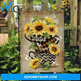 Stunning growing sunflower, Subtle background, Today I choose joy - Jesus Flag