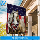 Stunning horse, Horse painting, White butterfly, US flag - Horse Flag