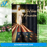 Stunning Jesus painting, Beautiful US flag, Cross symbol, God bless America - Jesus Flag