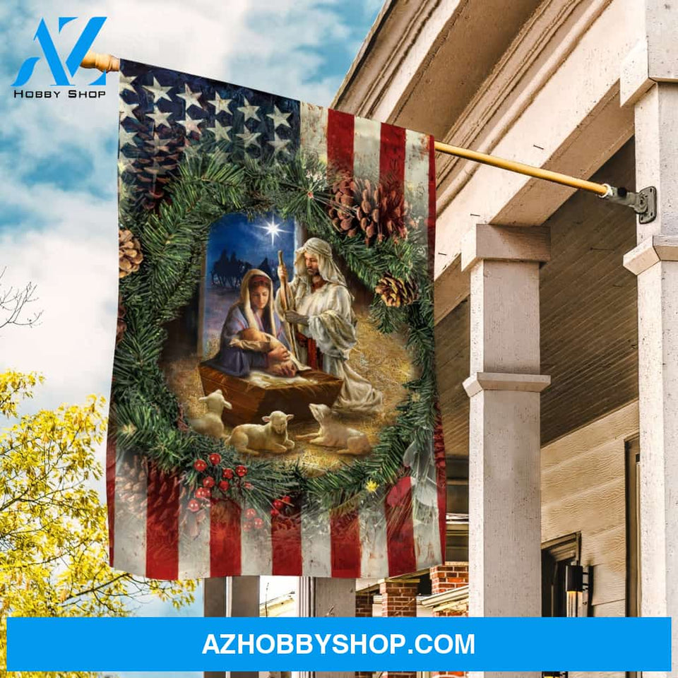 Stunning night, Jesus was born, Amazing lamb, Maria painting - Jesus Flag