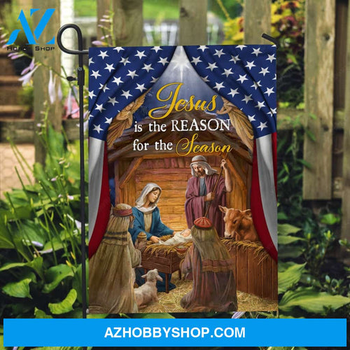 Stunning night, Jesus was born, Merry Christmas, Jesus is the reason for the season - Jesus Flag