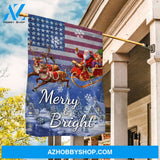 Stunning reindeer, Santa Claus is coming to town, Merry and Bright - Christmas Flag