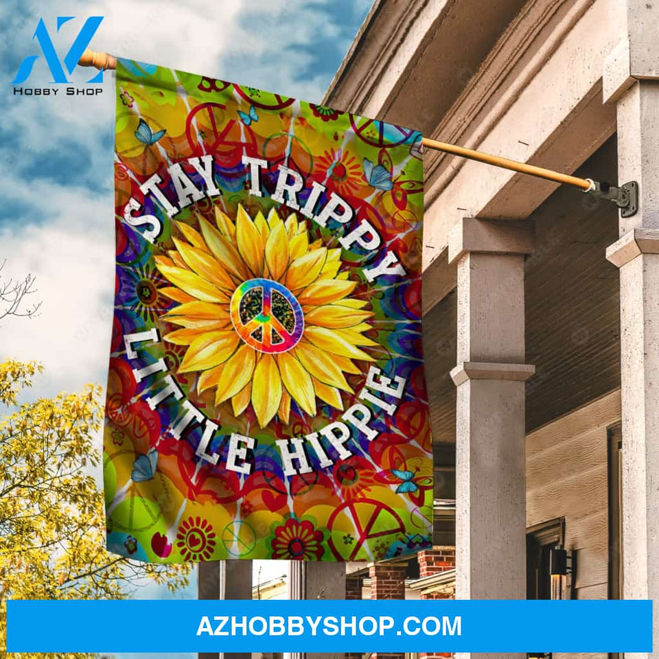 Stunning sunflower, Hippie vibe, Colorful painting, Stay trippy - Jesus Flag