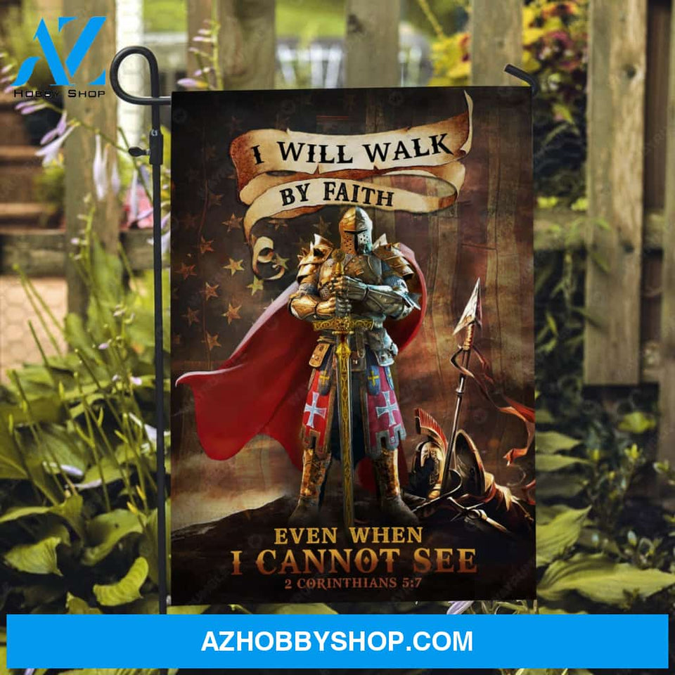 Stunning warrior, US flag painting, I will walk by faith - Jesus Flag