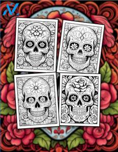 Sugar Skulls 30 Pages Printable Coloring Book