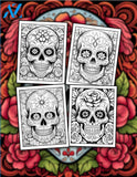 Sugar Skulls 30 Pages Printable Coloring Book