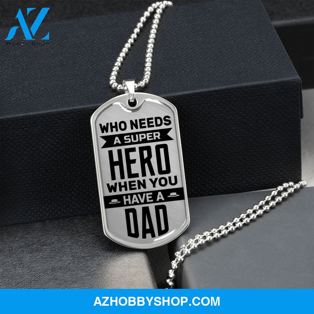 Super Hero - Graphical Dog Tag & Ball chain (steel) son