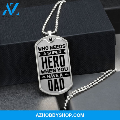 Super Hero - Graphical Dog Tag & Ball chain (steel) son