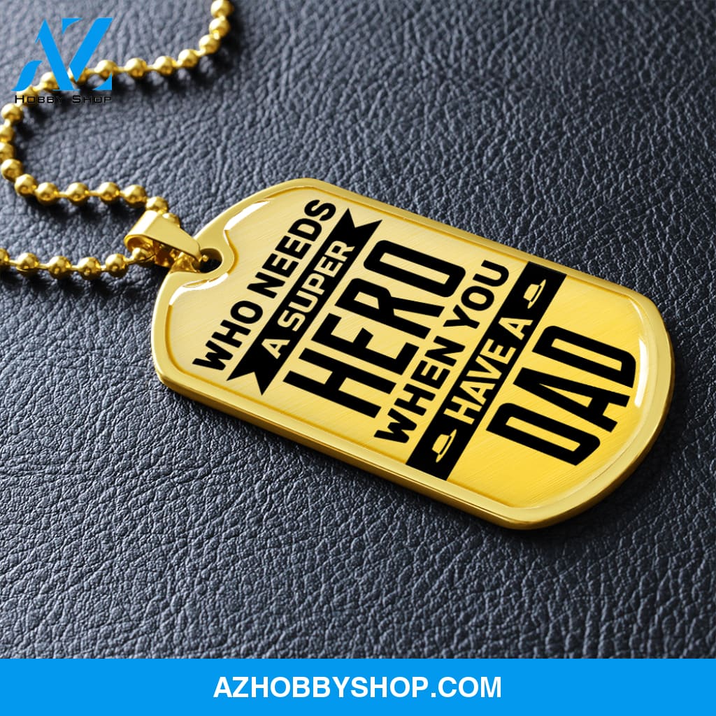 Super Hero - Graphical Dog Tag & Ball chain (steel) son