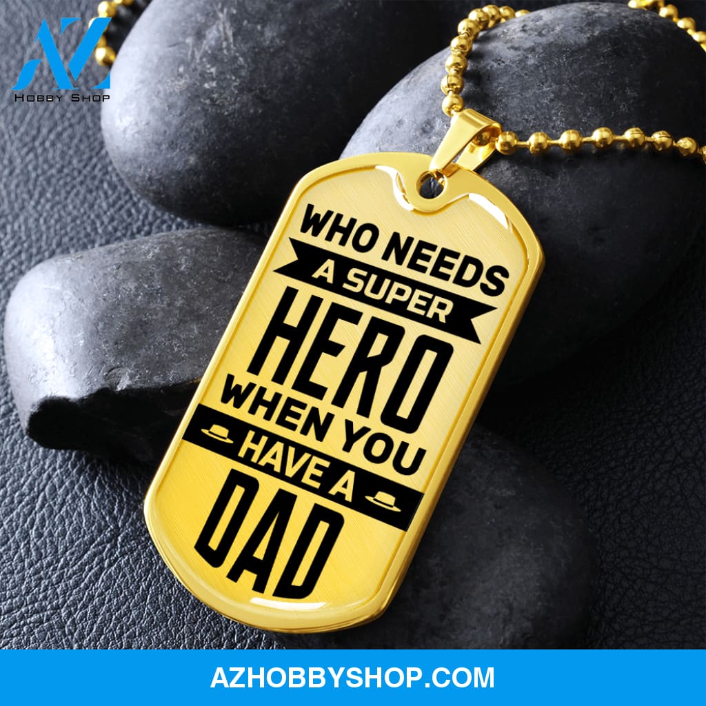 Super Hero - Graphical Dog Tag & Ball chain (steel) son