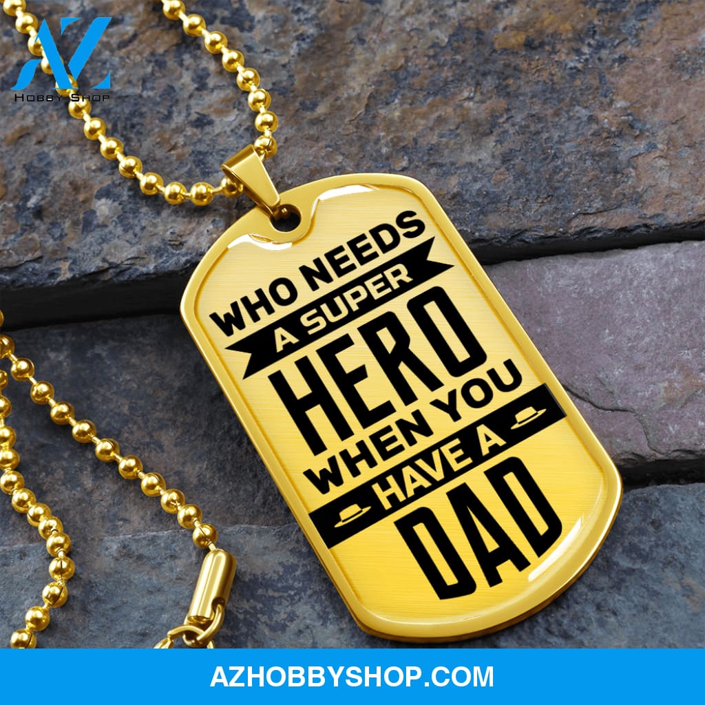 Super Hero - Graphical Dog Tag & Ball chain (steel) son