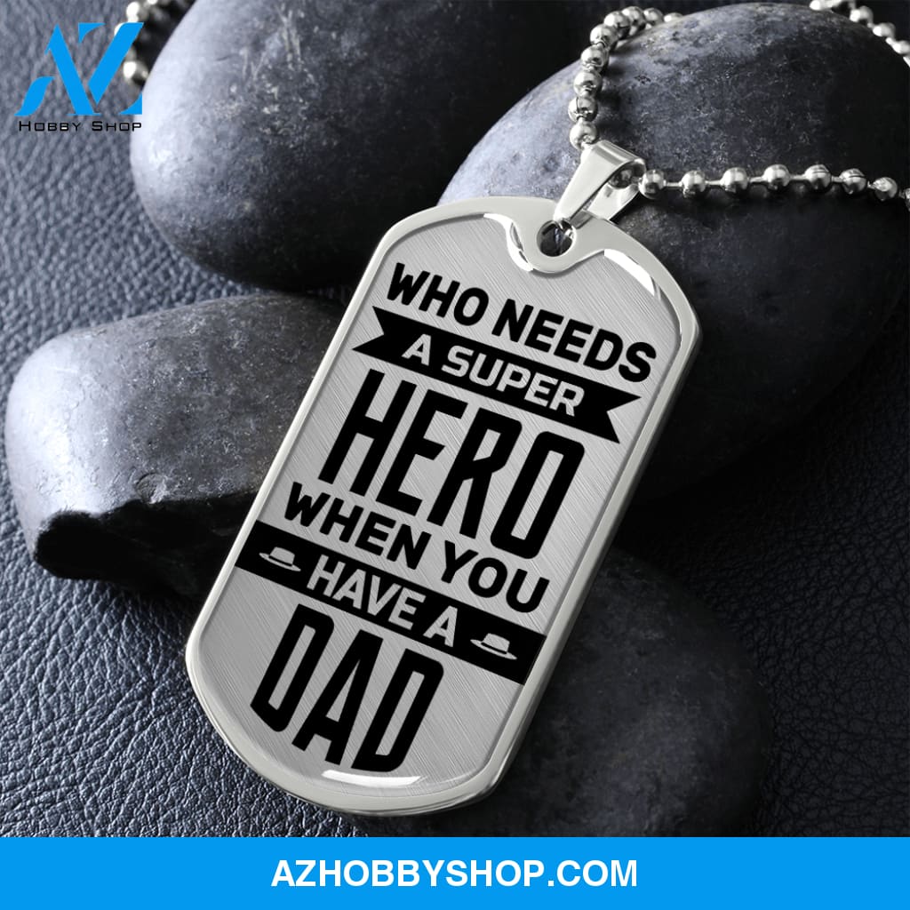 Super Hero - Graphical Dog Tag & Ball chain (steel) son