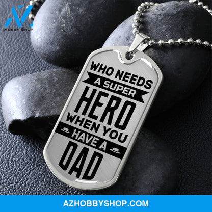 Super Hero - Graphical Dog Tag & Ball chain (steel) son
