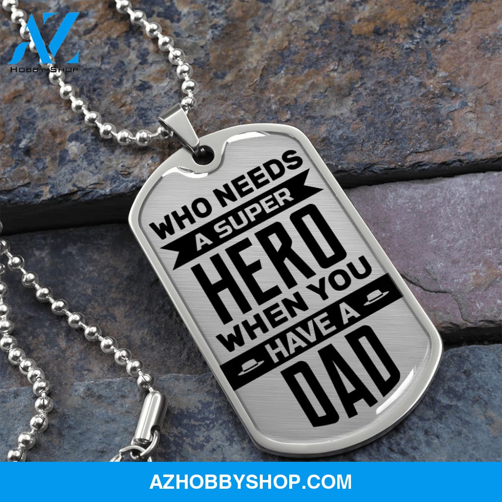 Super Hero - Graphical Dog Tag & Ball chain (steel) son