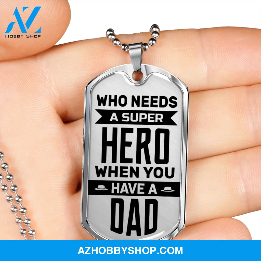 Super Hero - Graphical Dog Tag & Ball chain (steel) son