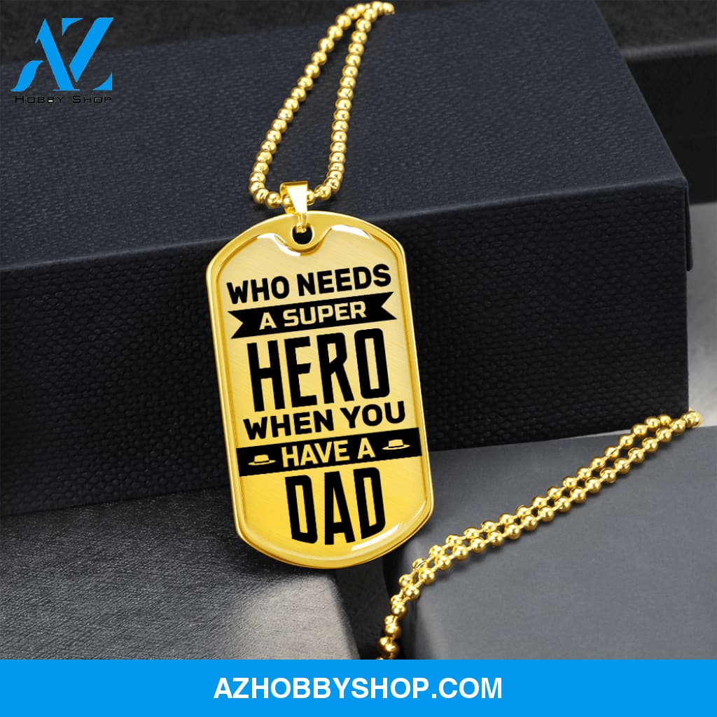 Super Hero - Graphical Dog Tag & Ball chain (steel) son