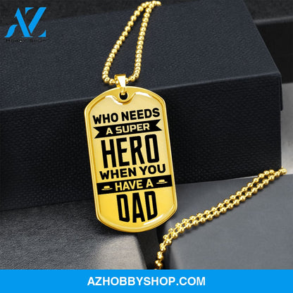 Super Hero - Graphical Dog Tag & Ball chain (steel) son