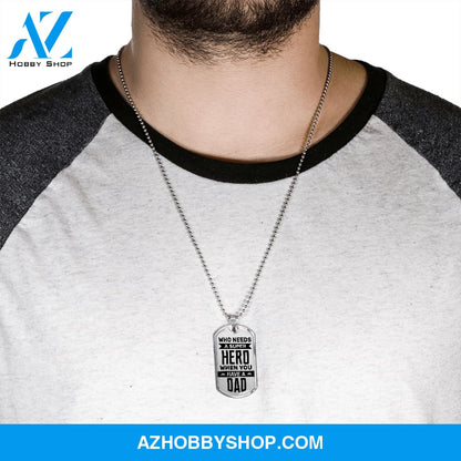 Super Hero - Graphical Dog Tag & Ball chain (steel) son