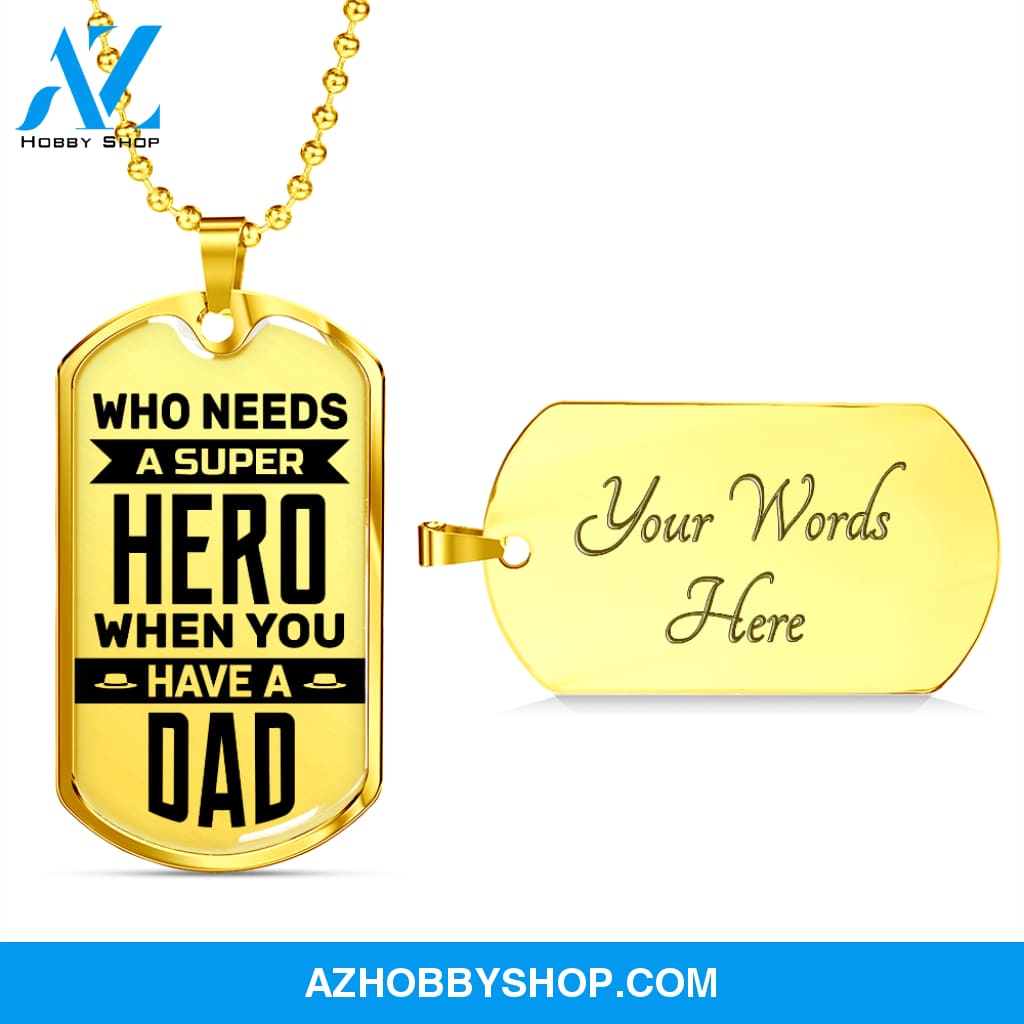 Super Hero - Graphical Dog Tag & Ball chain (steel) son