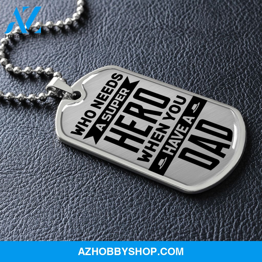 Super Hero - Graphical Dog Tag & Ball chain (steel) son