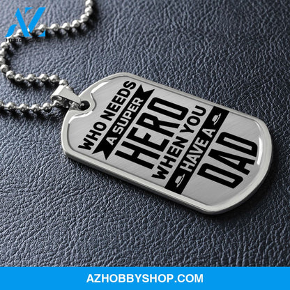 Super Hero - Graphical Dog Tag & Ball chain (steel) son
