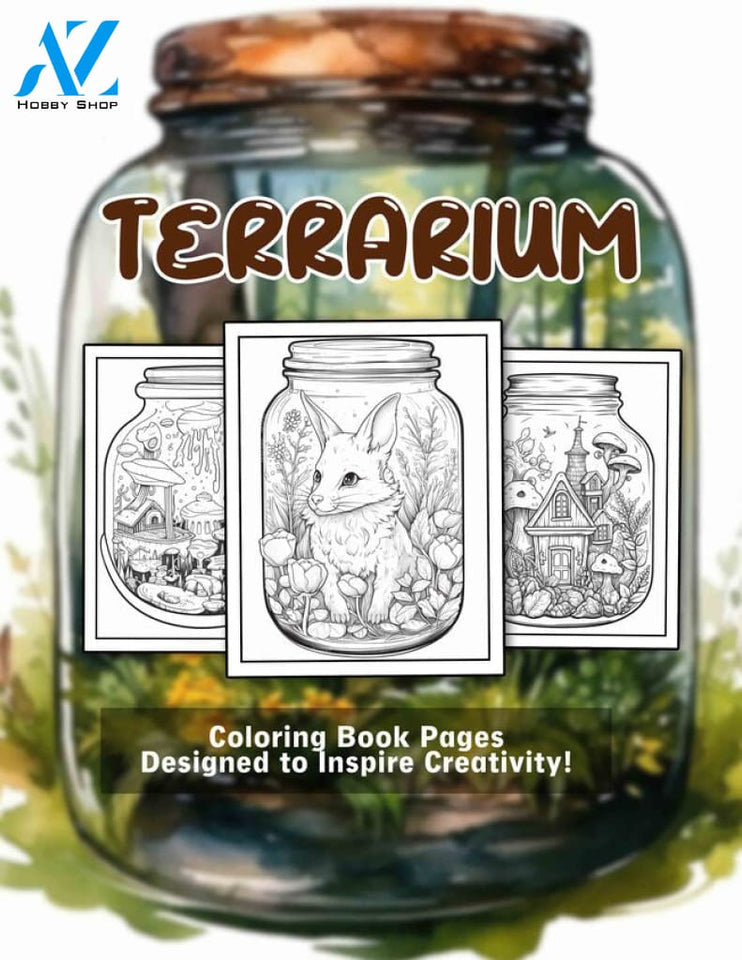 Terrarium 30 Pages Printable Coloring Book