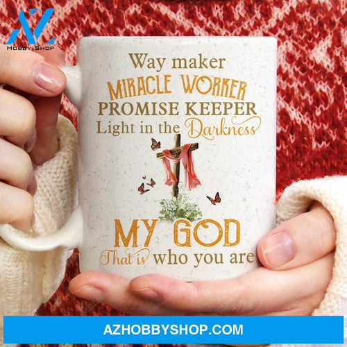 The beautiful wooden cross, My God is the light in the darkness - Jesus AOP Mug
