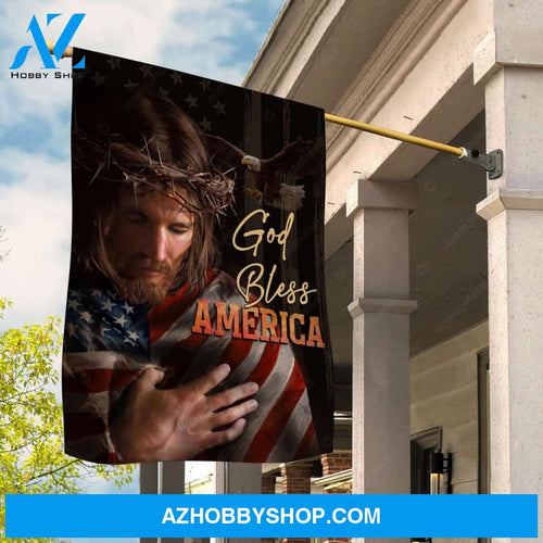 The life of Jesus, Crown of thorn, Eagle painting, God bless America - Jesus Flag