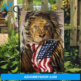 The Lion of Judah, US flag, Cross symbol - Jesus Flag