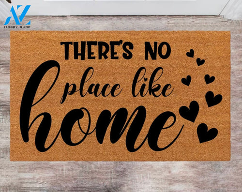 There's no place like home Christmas Monogram Rug Wedding Gift Home decoration Last Name Doormat Anniversary Gift