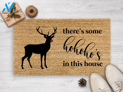 There's Some Ho Ho Ho's in This House - Cardi B Doormat - Funny Christmas Door Mat - Funny Xmas Rug - There's some Hos