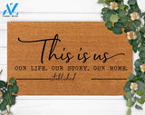 This Is Us- Family Name Doormat-Housewarming Gift-Custom Doormat-Last Name Doormat-Funny Welcome Doormat-New Home