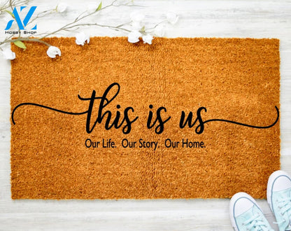 This is Us Our Home our story Door mat Welcome Mat Family Doormat Porch Decor Housewarming Doormat
