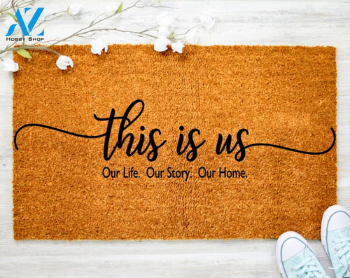 This is Us Our Home our story Door mat Welcome Mat Family Doormat Porch Decor Housewarming Doormat