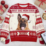 Custom Photo World's Best Dog Mom - Dog Personalized Custom Ugly Sweatshirt - Christmas Gift For Pet Owners, Pet Lovers