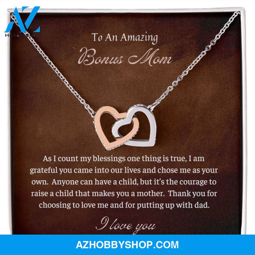 To An Amazing Bonus Mom | Interlocking Hearts | Blessings |