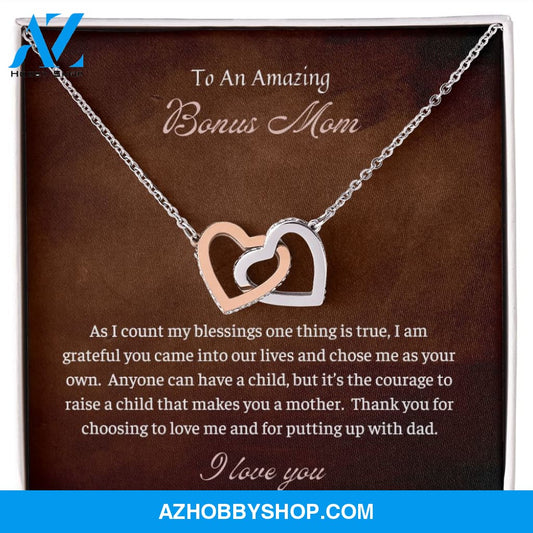 To An Amazing Bonus Mom | Interlocking Hearts | Blessings |