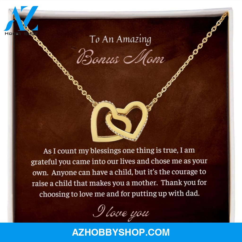 To An Amazing Bonus Mom | Interlocking Hearts | Blessings |