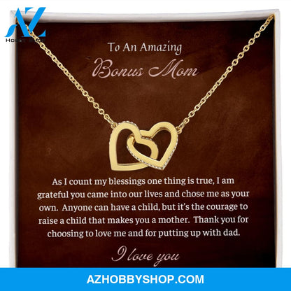 To An Amazing Bonus Mom | Interlocking Hearts | Blessings |