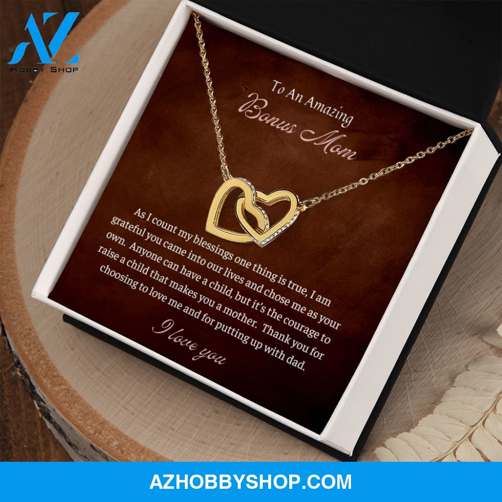 To An Amazing Bonus Mom | Interlocking Hearts | Blessings |