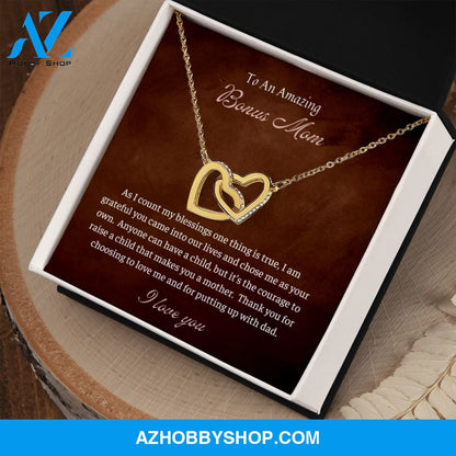 To An Amazing Bonus Mom | Interlocking Hearts | Blessings |