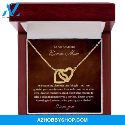 To An Amazing Bonus Mom | Interlocking Hearts | Blessings |