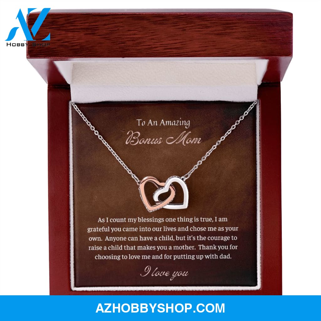 To An Amazing Bonus Mom | Interlocking Hearts | Blessings |